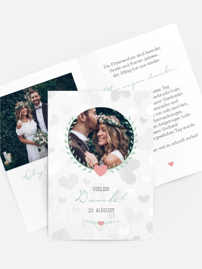 Dankeskarte Hochzeit "Zarte Ranke"