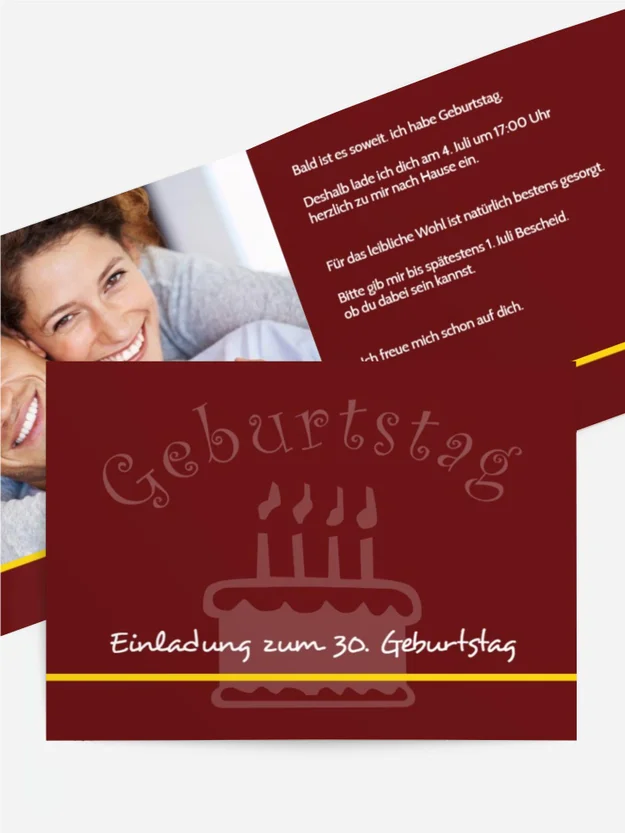 Geburtstagseinladung colour-contrasting 30 Foto