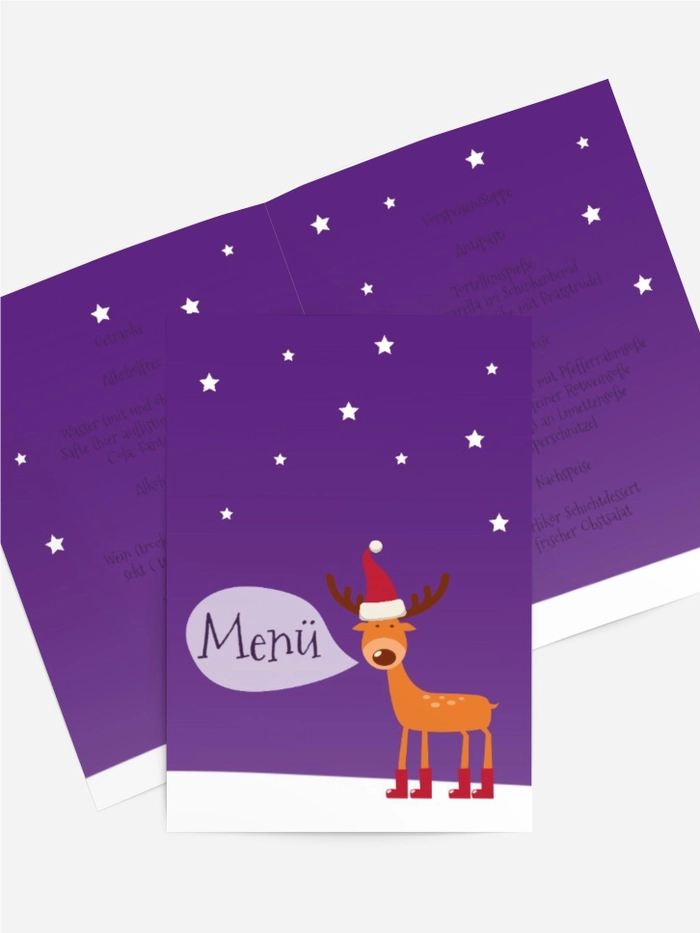 Weihnachtsmenükarte Rentier Weihnachtsmenükarte Rentier