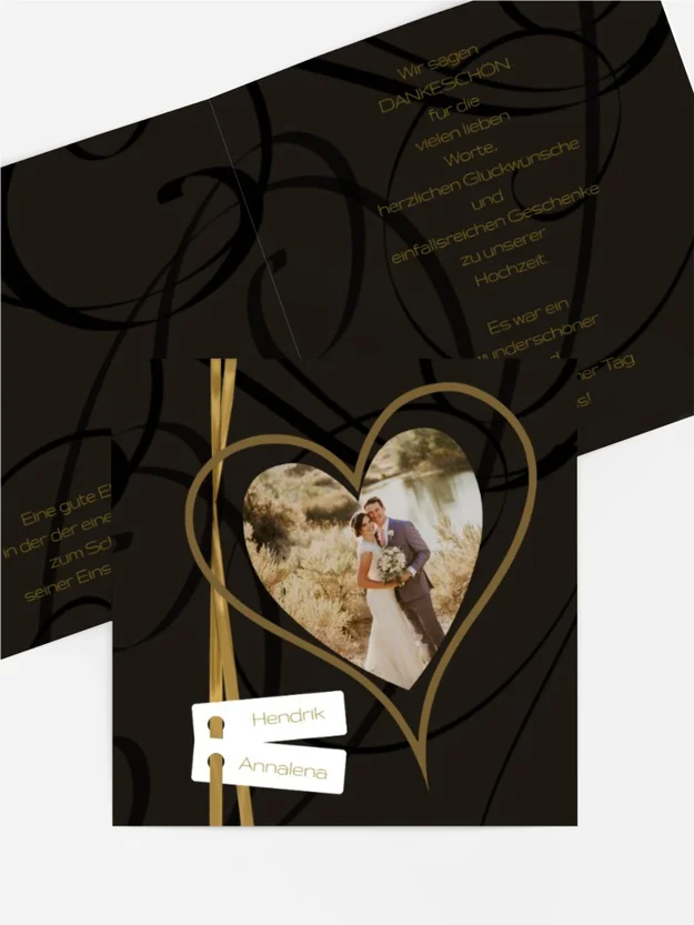 Dankeskarte Hochzeit "Band"