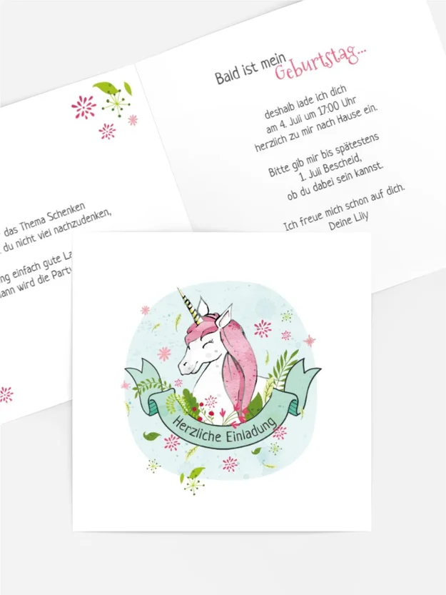 Geburtstagseinladung Einhorn