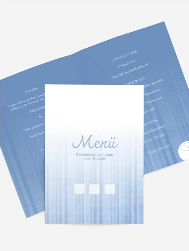 Menükarte Kommunion White Menükarte Kommunion White