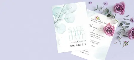 Vorlage fuer Save-the-Date Karte mit Text und Datum