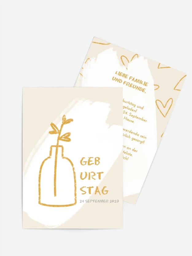 Geburtstagseinladung  Minimalistische Herzen