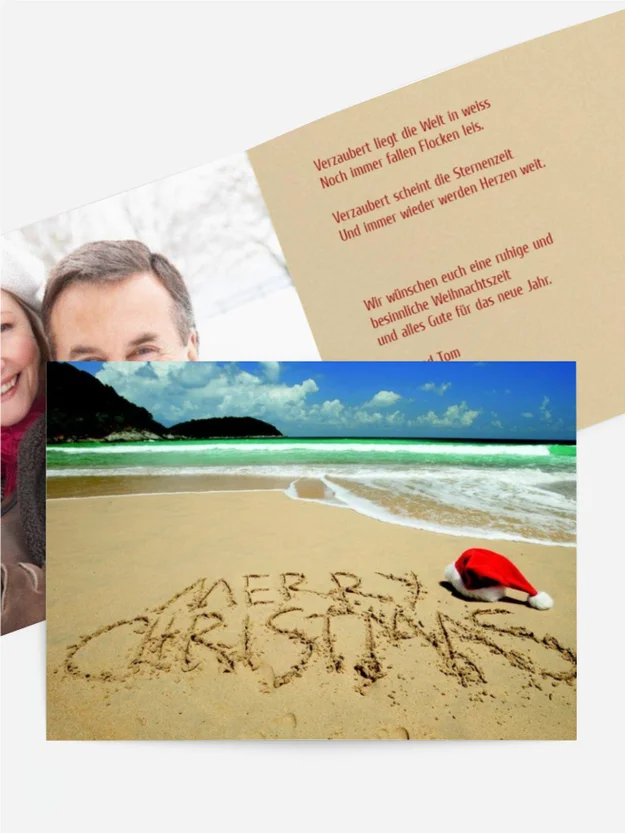 Weihnachtsgrußkarte Privat Strand