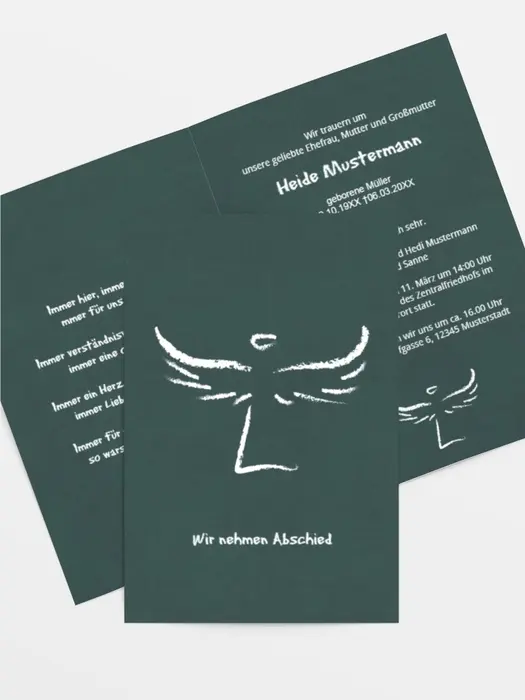 Trauerkarte heavenly wings hoch