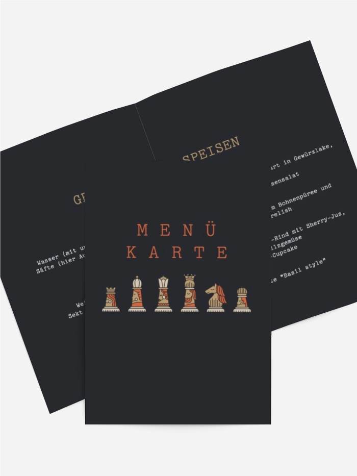 Menükarte Geburtstag Schachspiel Menükarte Geburtstag Schachspiel