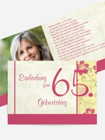 Einladung zum Geburtstag Hibiskus 65 Foto
