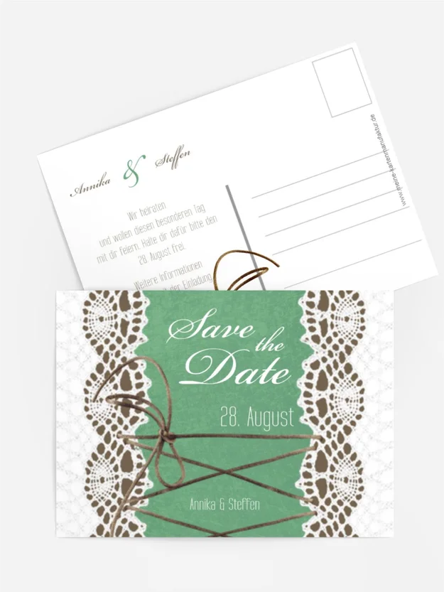 Save the Date Karte Vintage Schleife
