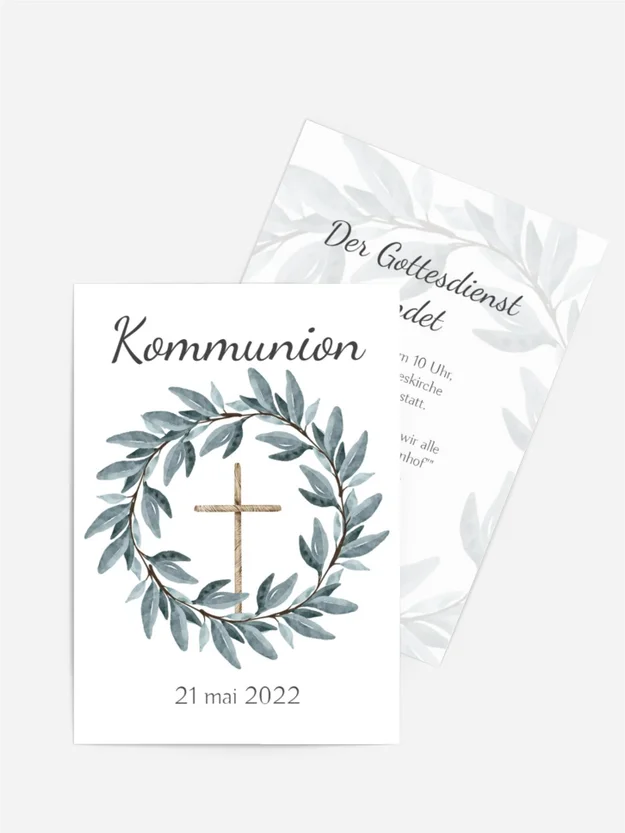 Einladungskarte Kommunion Krone