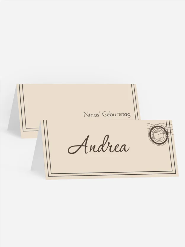 Tischkarte Geburtstag Einschreibebrief