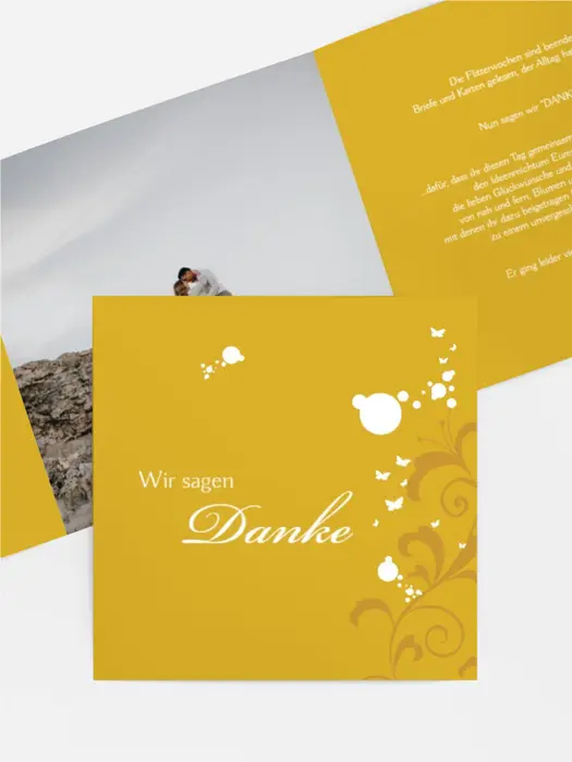 Dankeskarte Hochzeit "3 Glücksgriff"