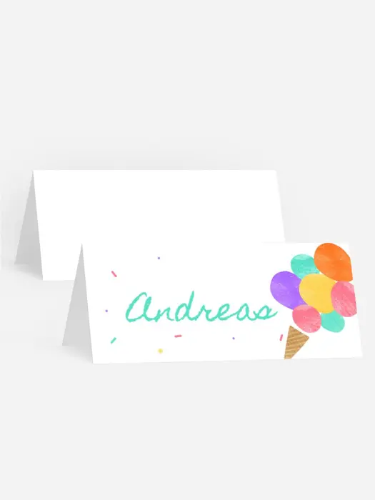 Tischkarte Geburtstag Eistüte