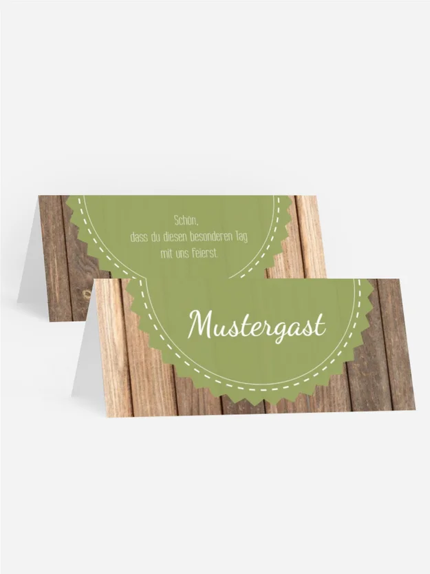 Hochzeitstischkarte Vintage Holz