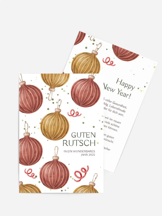 Neujahrskarte Weihnachtsaccessoires