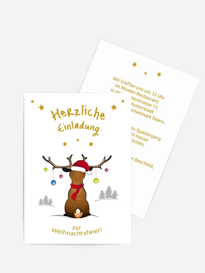 Weihnachtseinladung Privat Rudolph Weihnachtseinladung Privat Rudolph