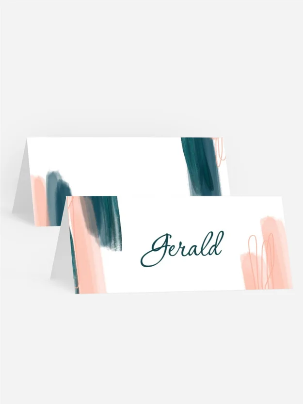 Tischkarte Geburtstag  Farbstriche