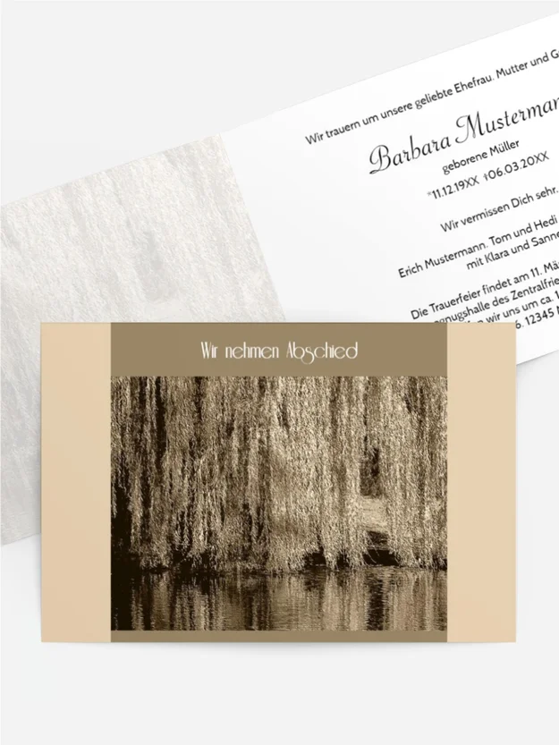 Trauerkarte Flusslandschaft quer