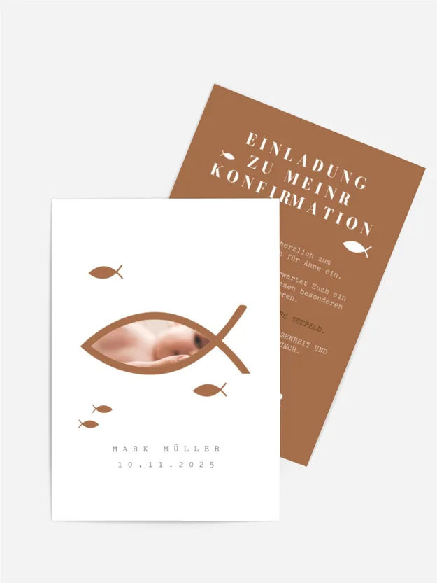 Einladungskarte Konfirmation Goldfisch