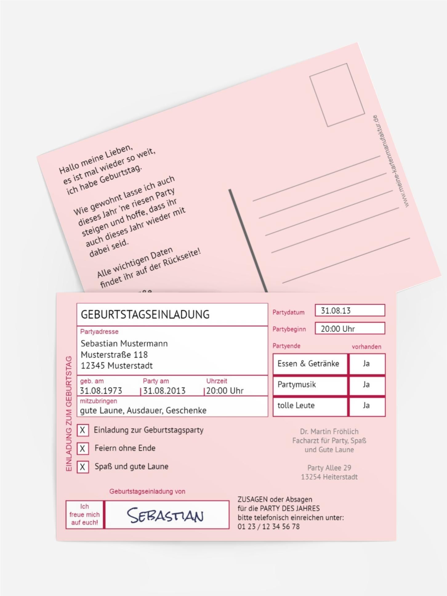 Geburtstagseinladung Partyrezept