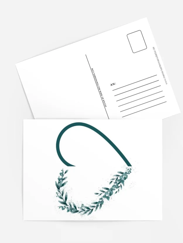 Aquarellkarte „Eukalyptus Herz“ – Zarte Grüße mit Liebe