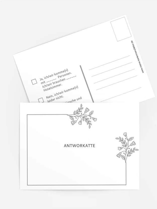 Antwortkarte Reihe von Blumen