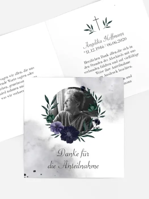 Trauerdanksagung Kreis der Blumentrauer Trauerdanksagung Kreis der Blumentrauer
