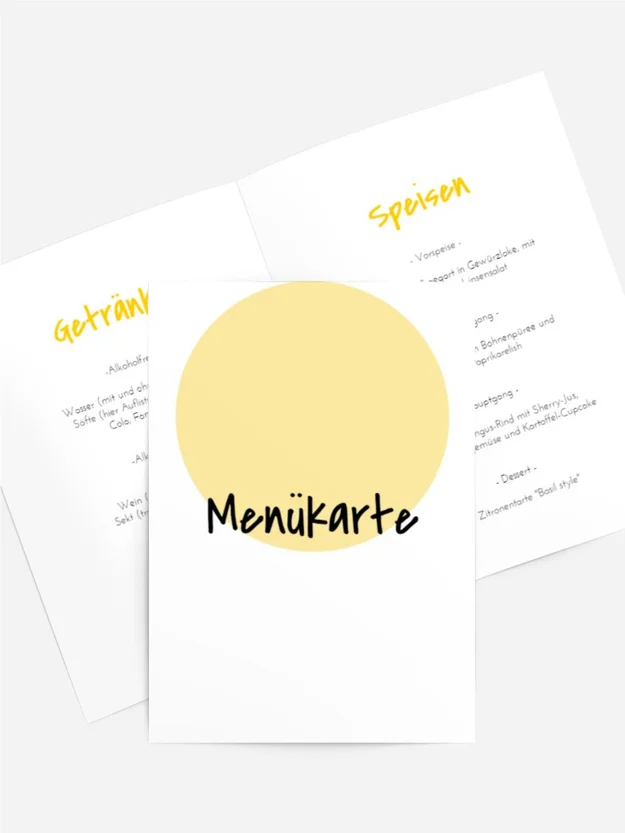 Menükarte Geburtstag Solar sechzehn