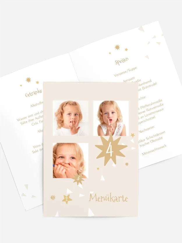 Menükarte Geburtstag Sternenklar
