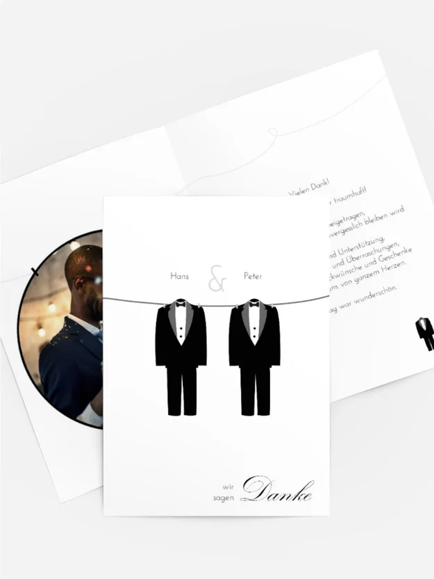 Dankeskarte Hochzeit "Suits" Dankeskarte Hochzeit "Suits"