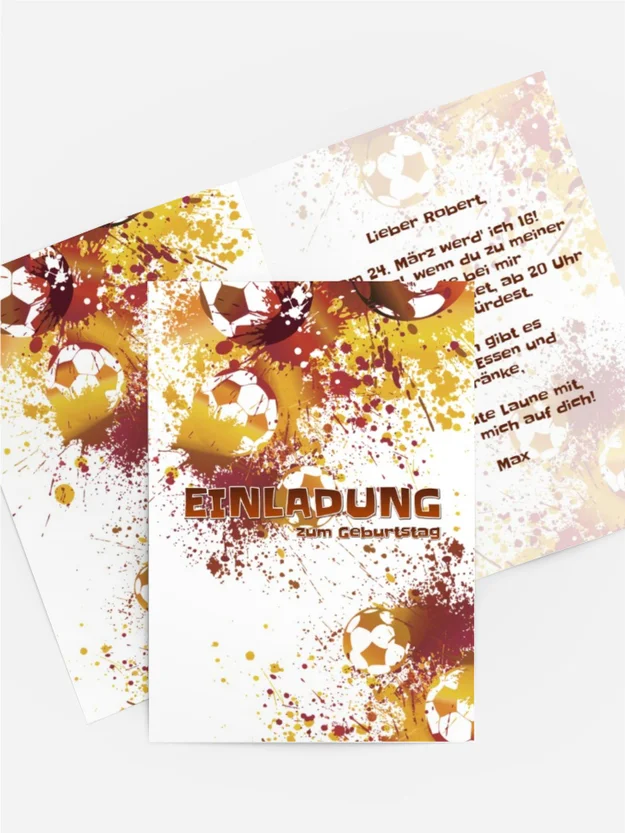 Einladung zum Geburtstag Fußballspiel