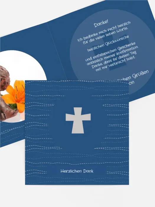 Dankeskarte Konfirmation_Wellen Kreuz Dankeskarte Konfirmation_Wellen Kreuz