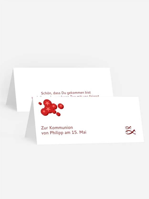 Tischkarte Kommunion Star Tischkarte Kommunion Star