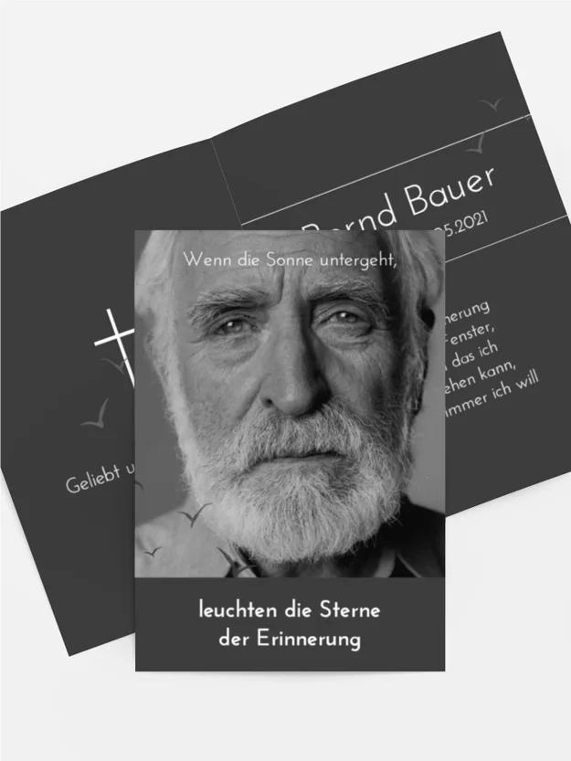 Sterbebildkarte Letztes Foto zum Erinnern