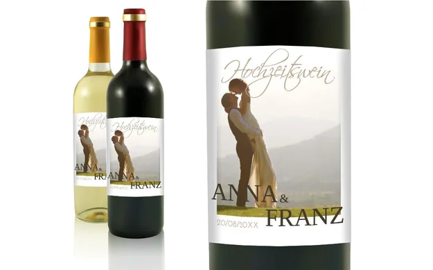 Hochzeit Flaschenetiketten Unser Tag
