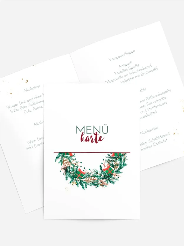 Menükarte Weihnachten Weihnachtssymbol