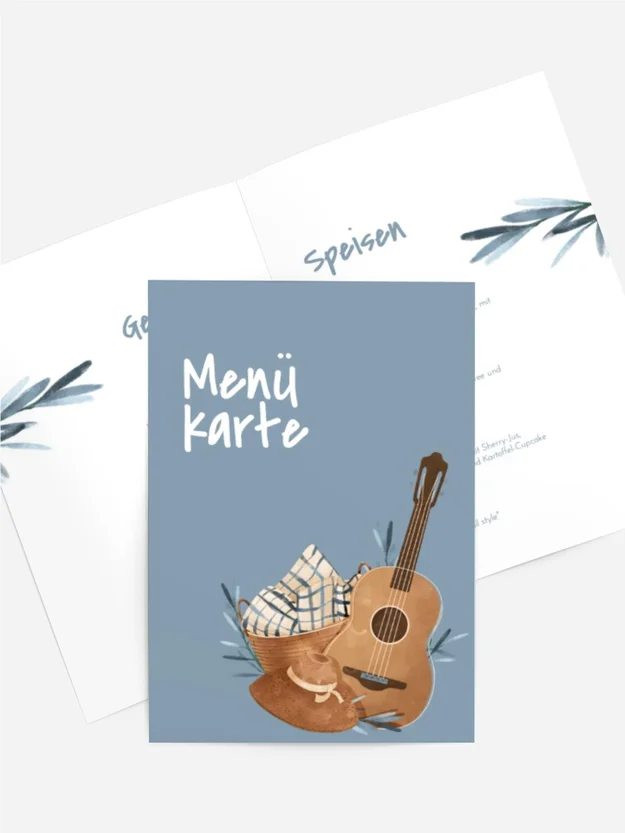 Menükarte Geburtstag Gitarrensound