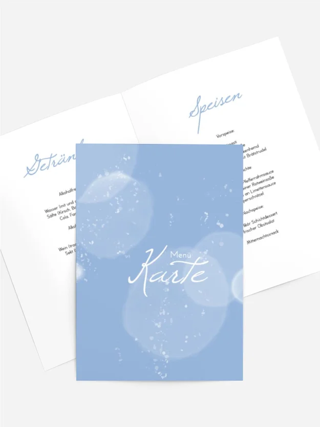 Menükarte Taufe Neuer Engel