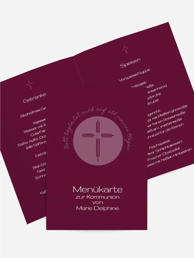 Menükarte Kommunion Gottes Wege