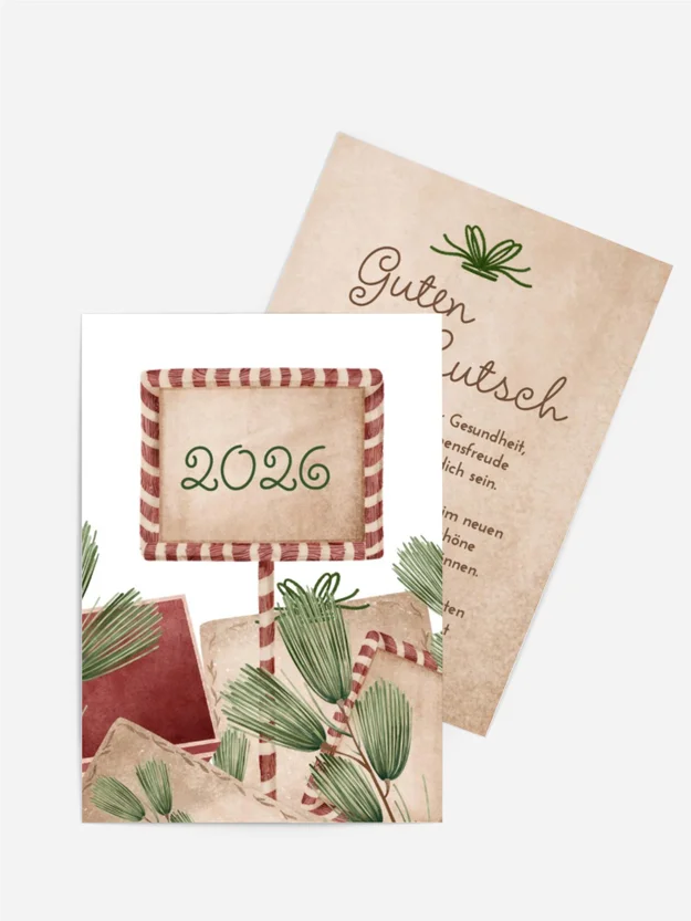 Neujahrskarte Weihnachtslebkuchen Neujahrskarte Weihnachtslebkuchen