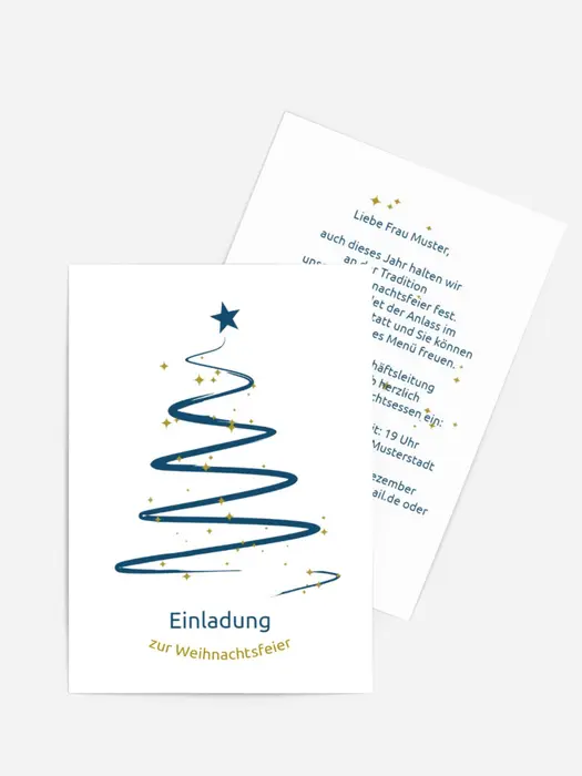 Einladungskarte Weihnachten Geschäft Wunderbaum