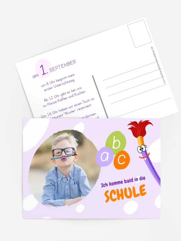 Einladungskarte Einschulung Geodreieck