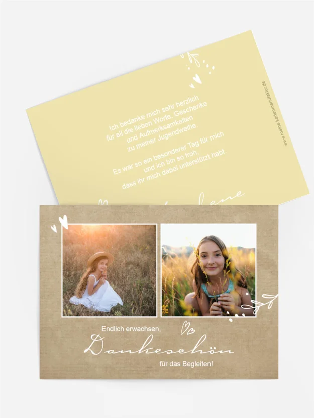 Dankeskarte Jugendweihe Kraftpapier