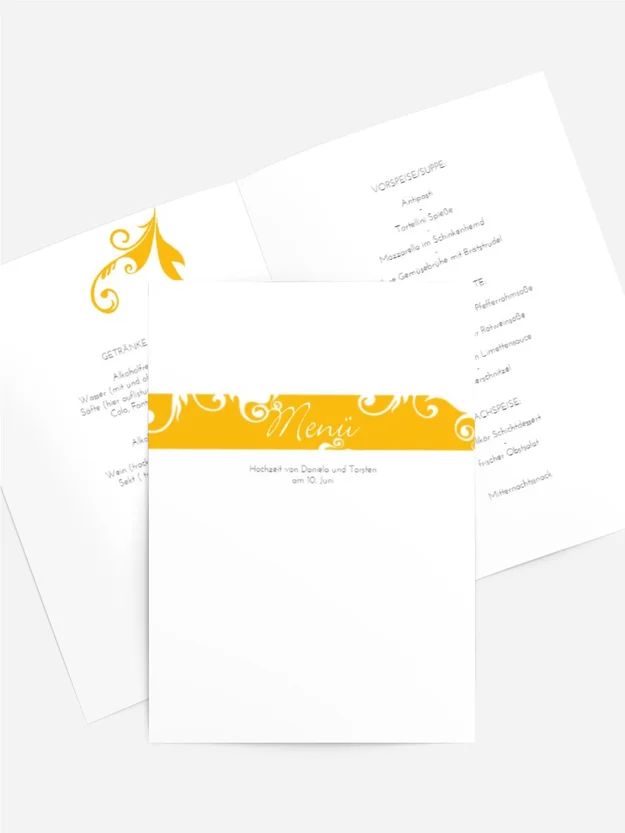 Menükarte Squiggle Square