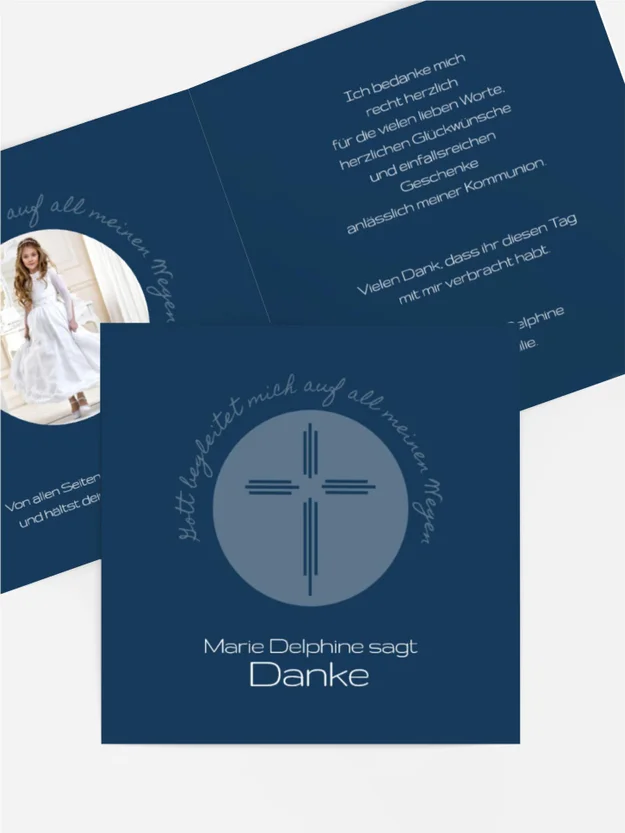 Kommunionskarte Danke Gottes Wege