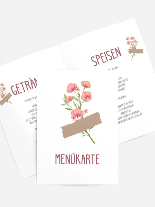 Menükarte Firmung Junge Blume