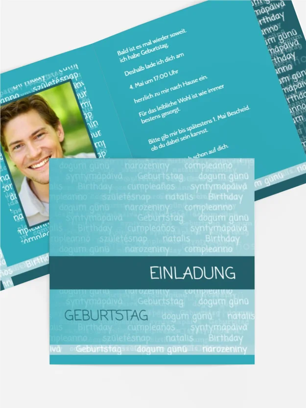 Einladung zum Geburtstag classic script Foto