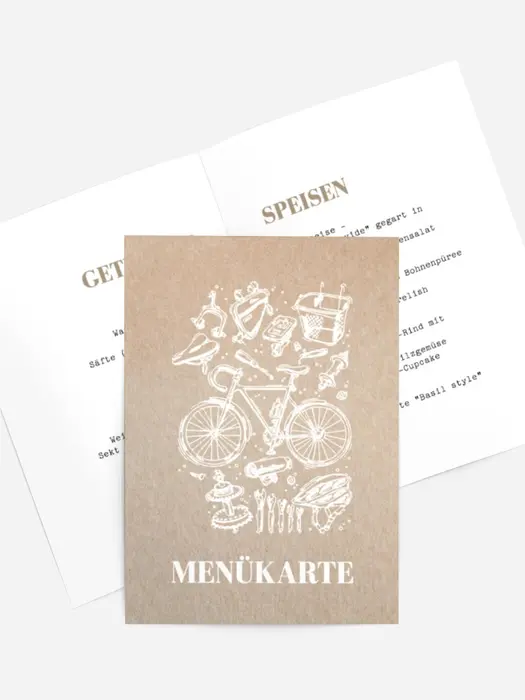 Menükarte Geburtstag Fahrradteile