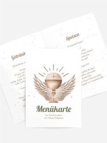 Menükarte Konfirmation Engel's Flügel