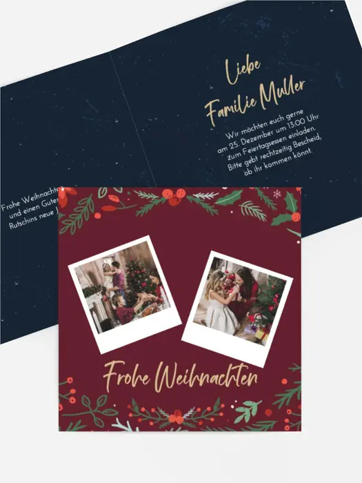 Einladung Weihnachten Neujahrsfotos